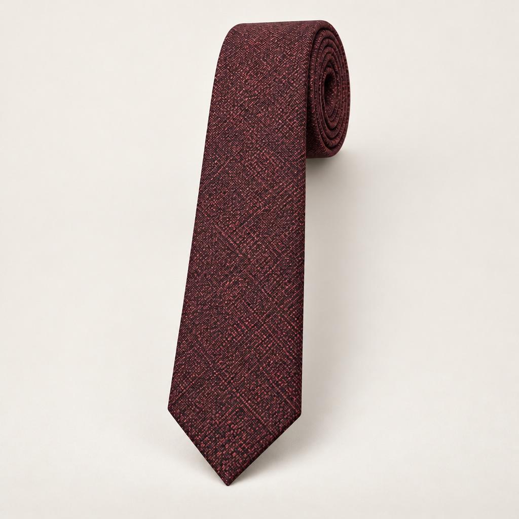 Toveqra™ Vintage Textured Slim Tie image 01